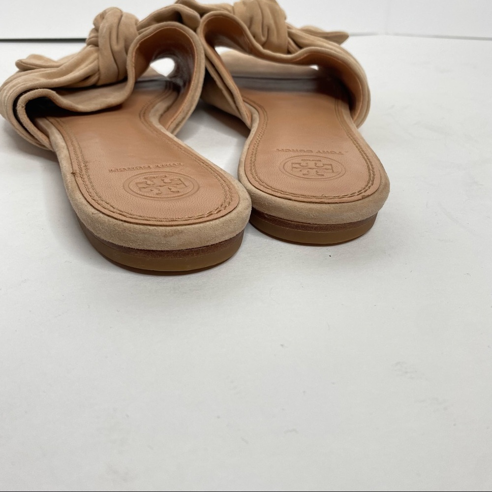 Tory Burch Beige Knot Bow Slide Sandals - Picture 5 of 8